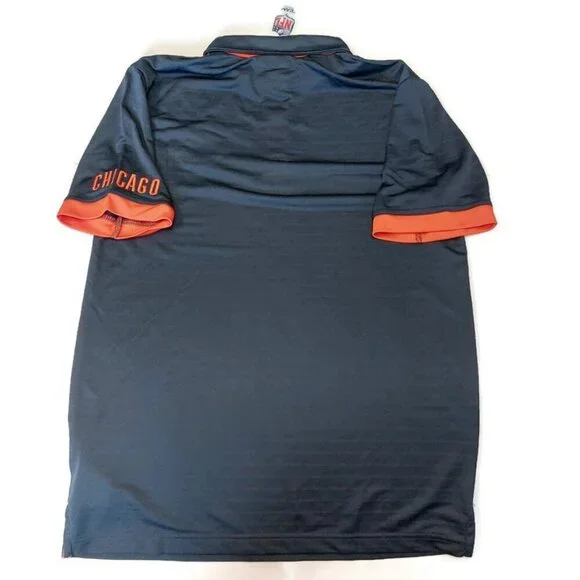 Chicago Bears Mens Size M Short Sleeve Golf Polo Shirt Navy Blue Team Apparel - Picture 4 of 6